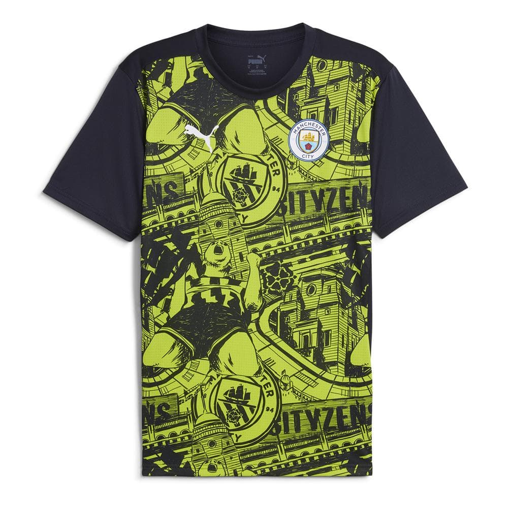 Manchester City Maillot Pré-Match Noir/Jaune Homme Puma 1