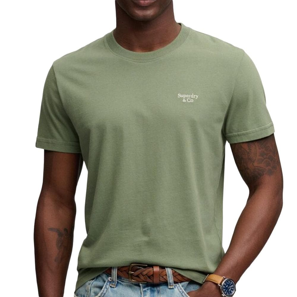 T-Shirt Kaki Homme Superdry Essential Serif 1