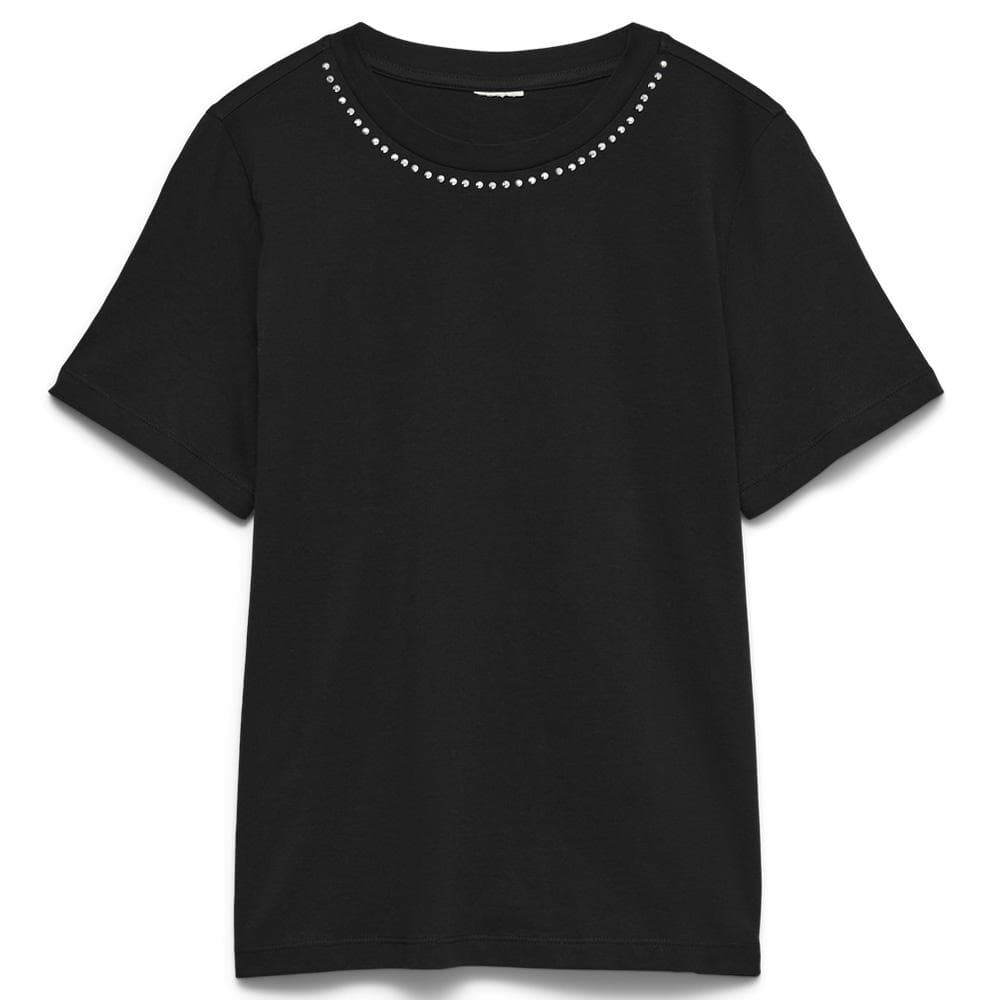 T-shirt femme noir à strass Vero Moda Vmforie 1