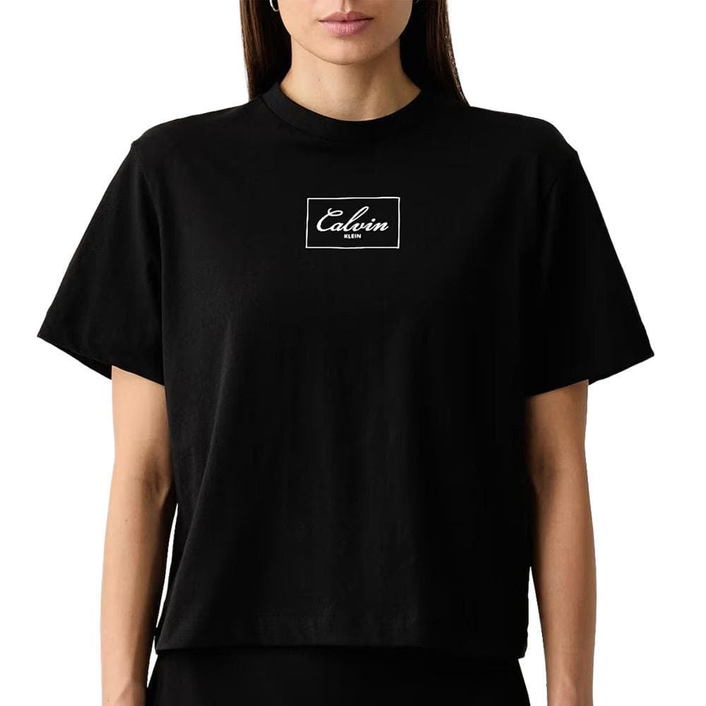 T-Shirt Noir Femme Calvin Klein Jeans Boxy Bold 1