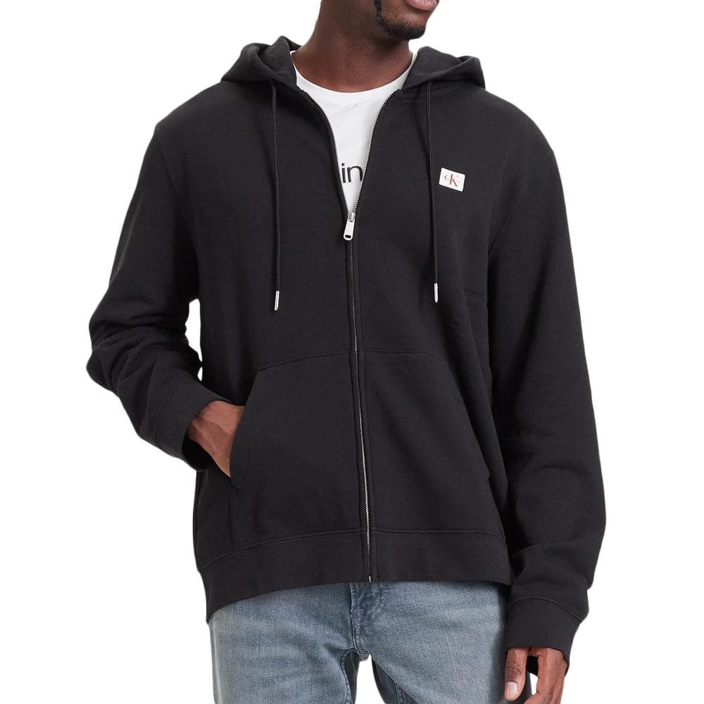 Sweat Zippé Noir Homme Calvin Klein Jeans Badge 1
