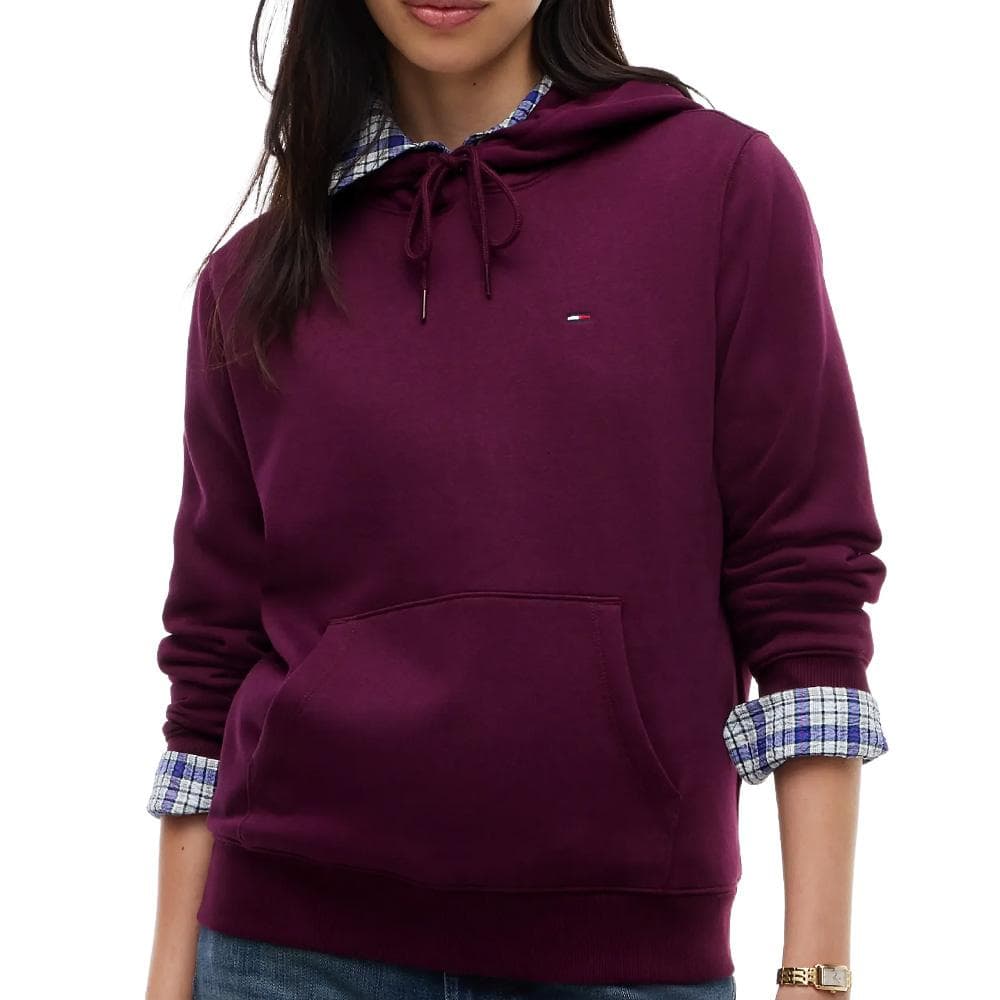 Sweat à Capuche Bordeaux Femme Tommy Hilfiger Flag1 1