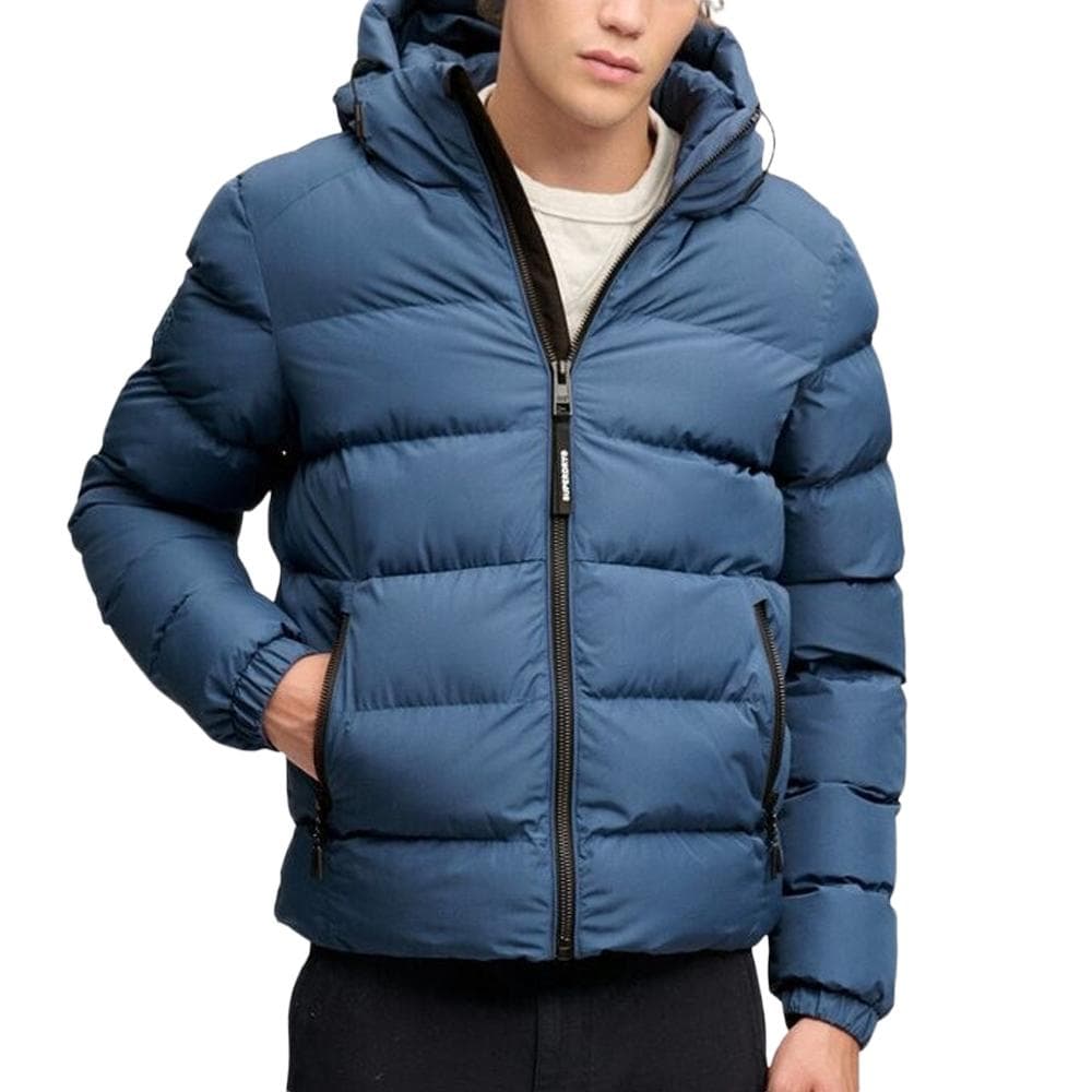 Doudoune bleu acier Homme Superdry Hooded Sports 1