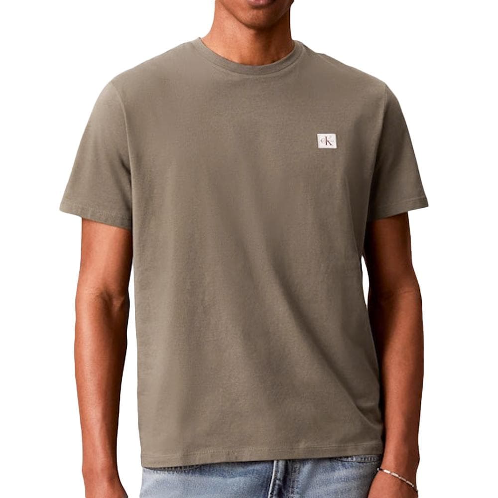T-Shirt Taupe Homme Calvin Klein Jeans Badge L4G 1
