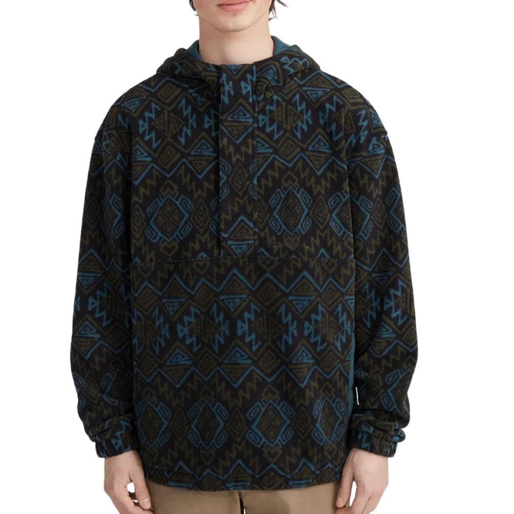 Sweat Polaire à capuche homme imprimé géométrique bleu et noir O'Neill Superfleece 1
