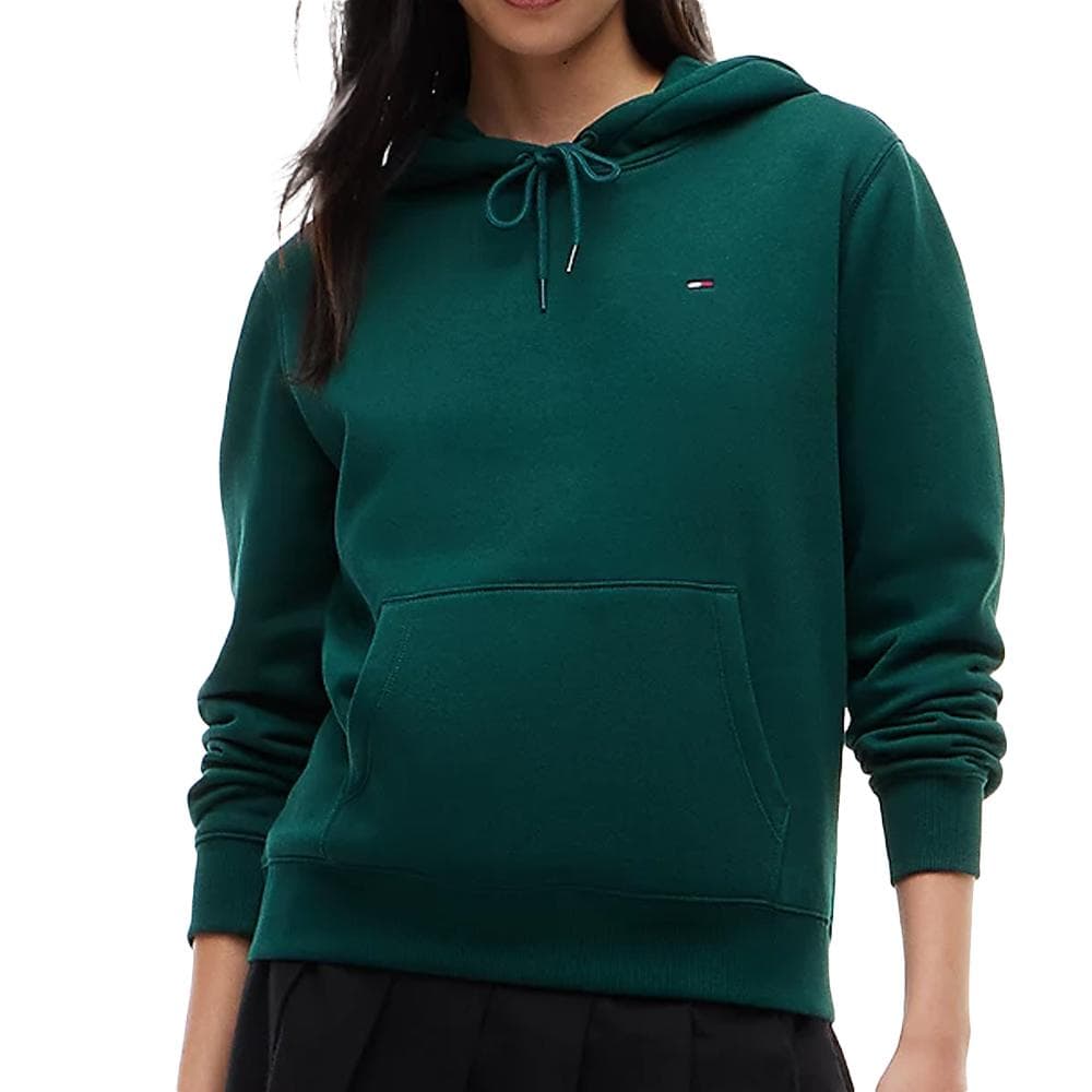 Sweat à Capuche Vert Foncé Femme Tommy Hilfiger Flag1 1