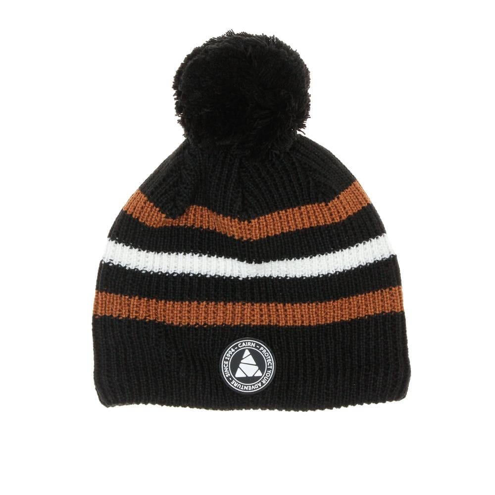 Bonnet Noir/Camel Mixte Cairn à Pompon 1