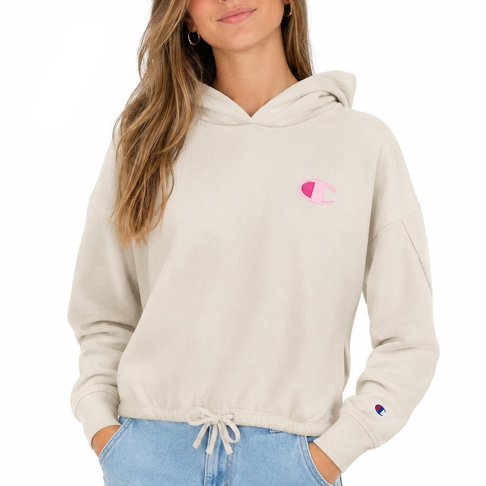 Sweat Beige/Rose Fille Champion Hoodie 1