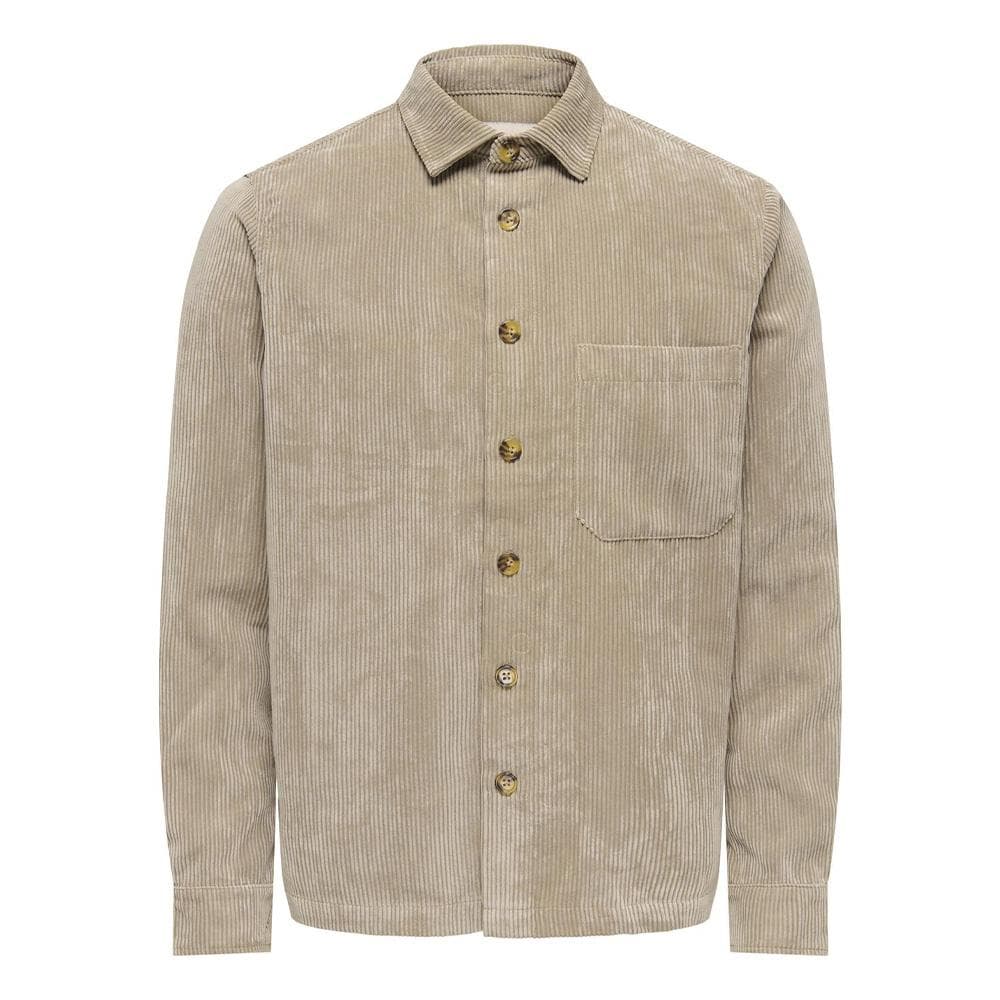 Surchemise En Velours Côtelé Beige Homme Only & Sons Corduroy 1