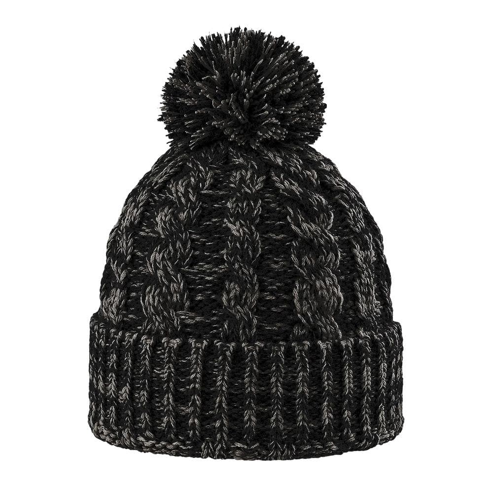 Bonnet Noir Chiné à Pompon Femme Cairn Lami 1