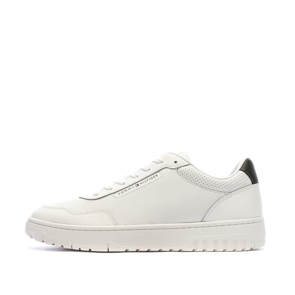 Baskets Blanches/Olive Homme Tommy Hilfiger Th Hi Vulc 1