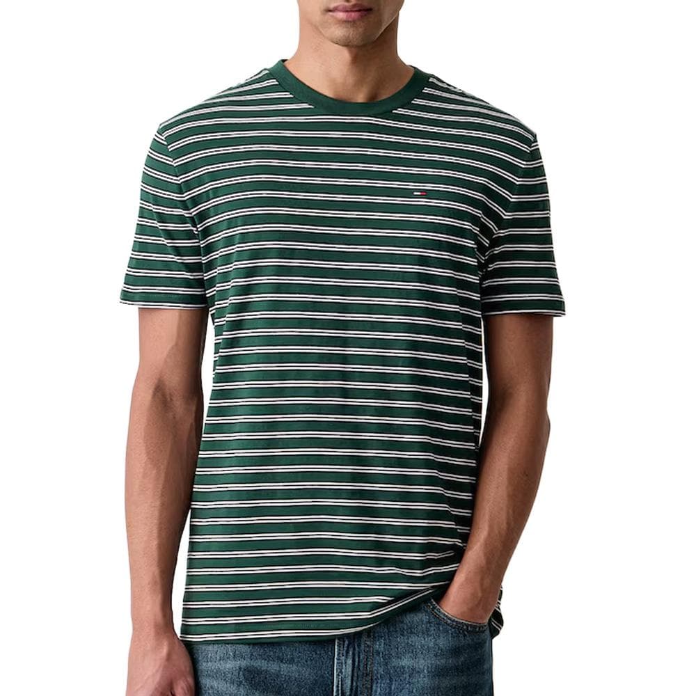 T-Shirt Vert Homme Tommy Hilfiger Stripe 1