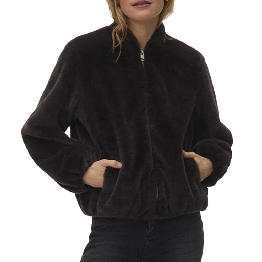 Veste Fausse Fourrure Marron Femme Vero Moda Jaliga 1