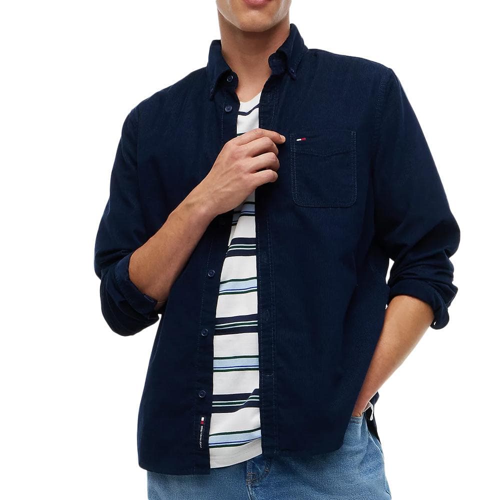 Chemise côtelé Marine Homme Tommy Hilfiger Reg 1