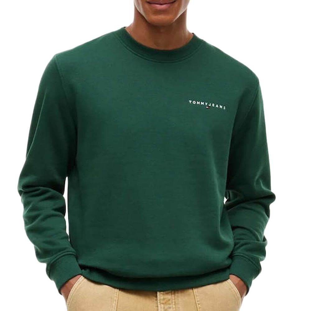 Sweat Vert Foncé Homme Tommy Hilfiger Linear Crew 1