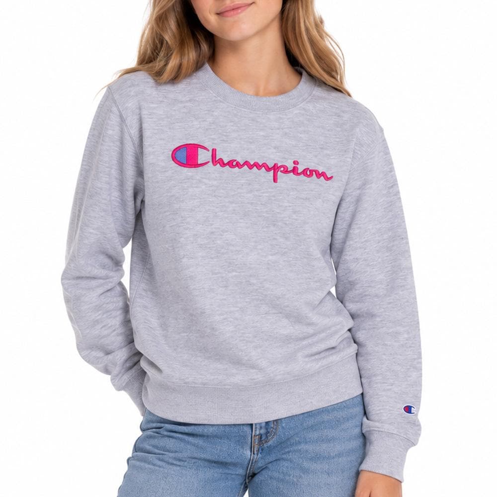 Sweat Gris/Rose Fille Champion Signature Crew 1