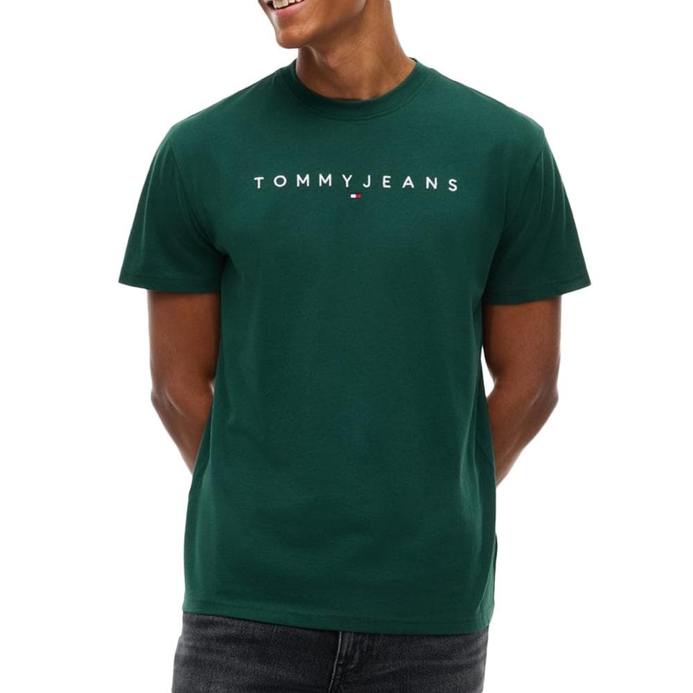 T-Shirt Vert Foncé Homme Tommy Hilfiger Reg Linearss 1