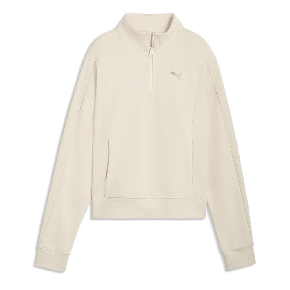 Sweat À Capuche Écru Femme Puma Relaxed 1