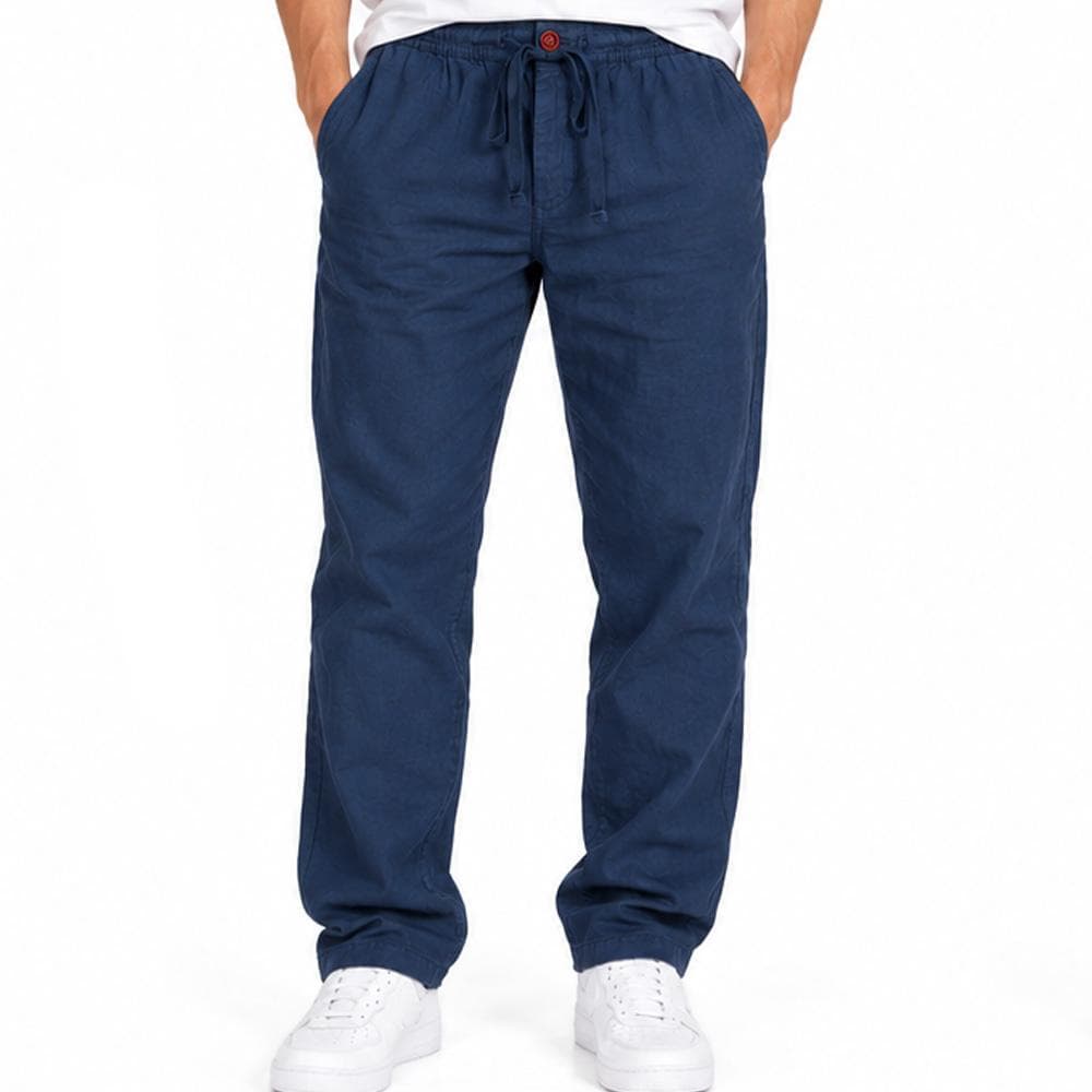 Pantalon fluide Bleu Homme RMS26 Lin 1