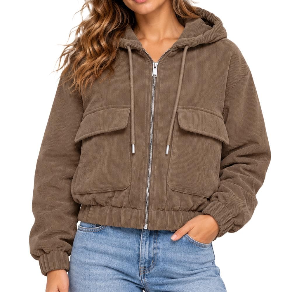 Blouson Marron Femme Only Corduroy 1