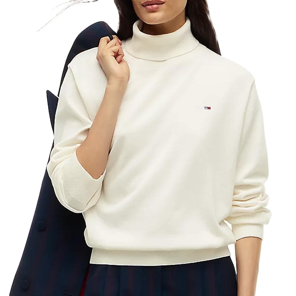Pull Blanc Cassé Femme Tommy Hilfiger Essential 1