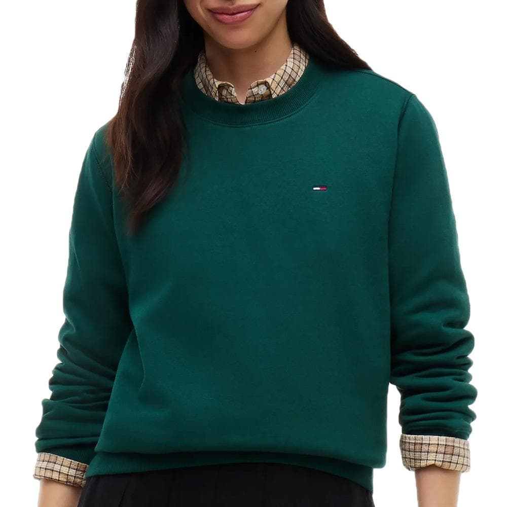 Sweat Vert Femme Tommy Hilfiger Flag Crew1 1