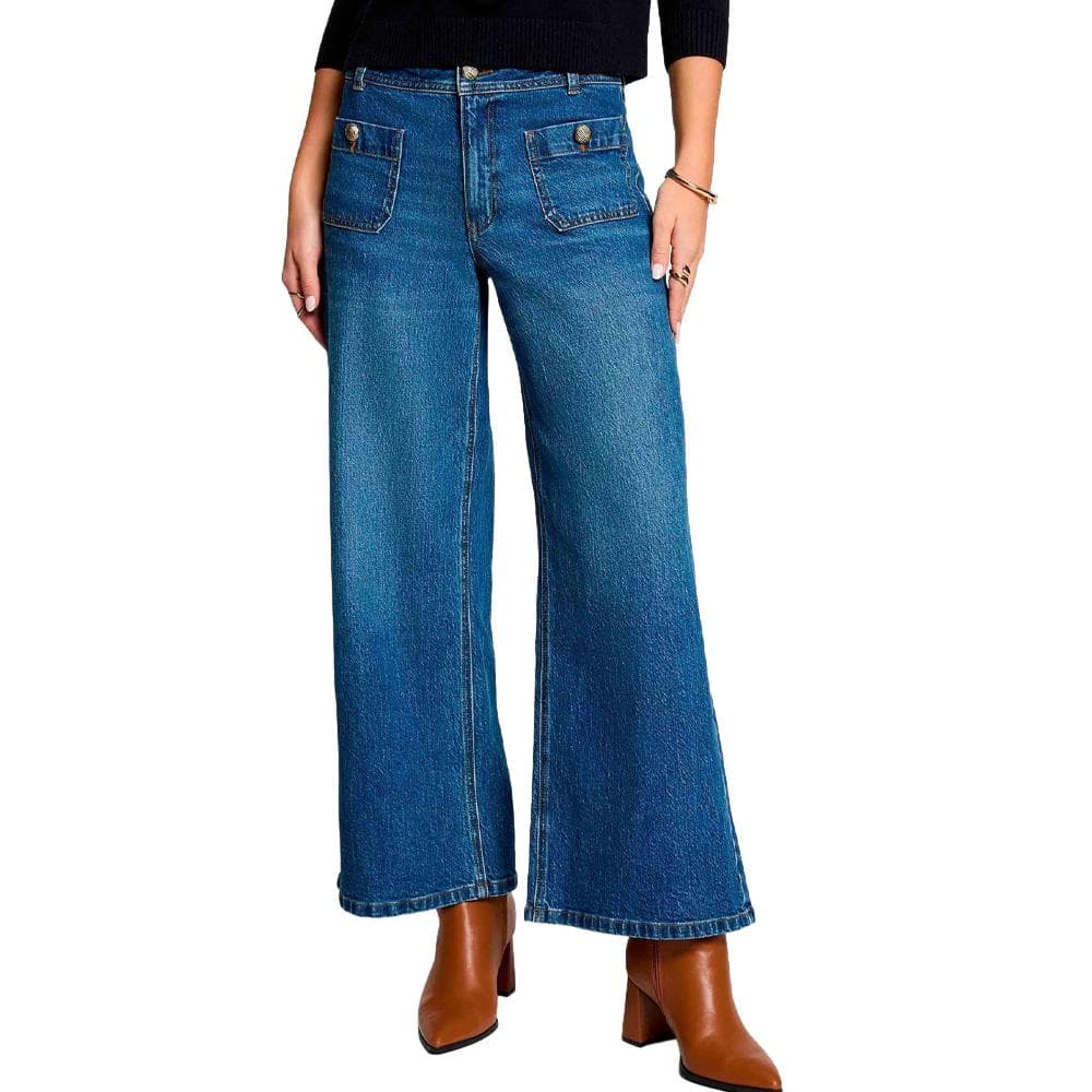 Jean large femme bleu brut Morgan PBIANCA 1