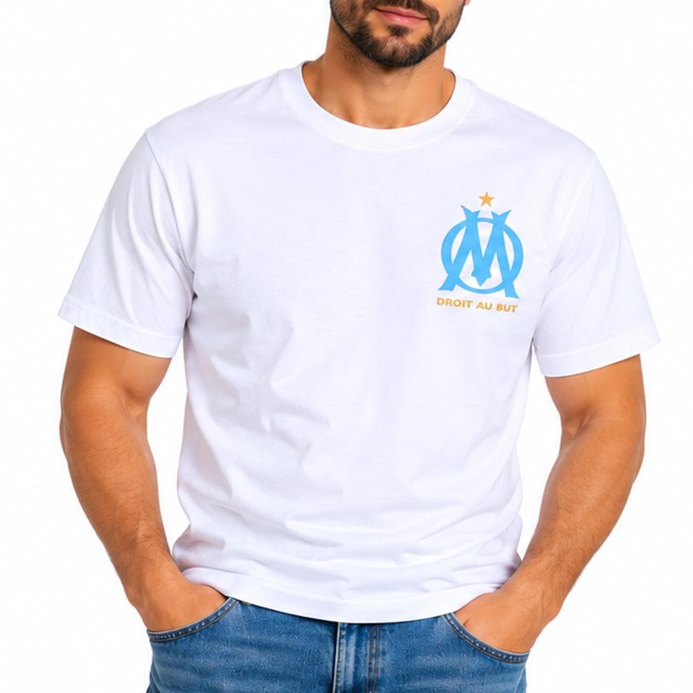 T-shirt Blanc Homme Olympique de Marseille 1