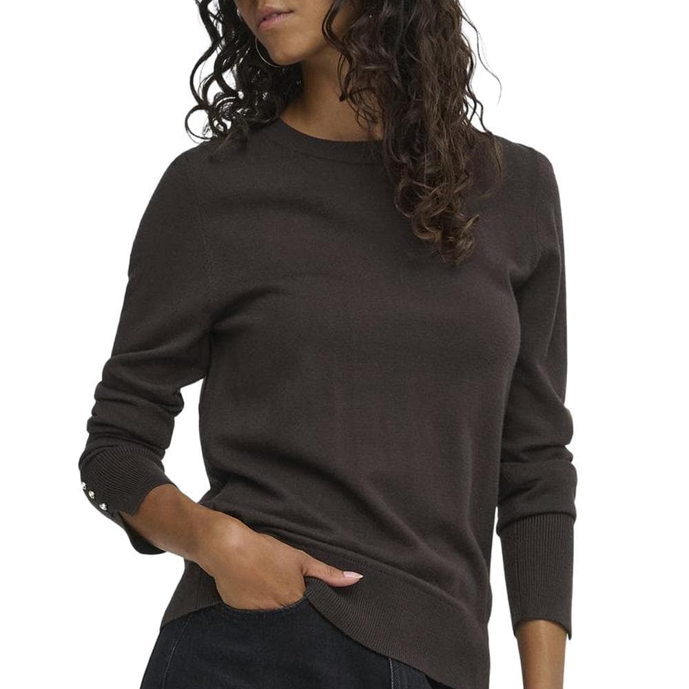 Pull Marron Femme JDY Button 1