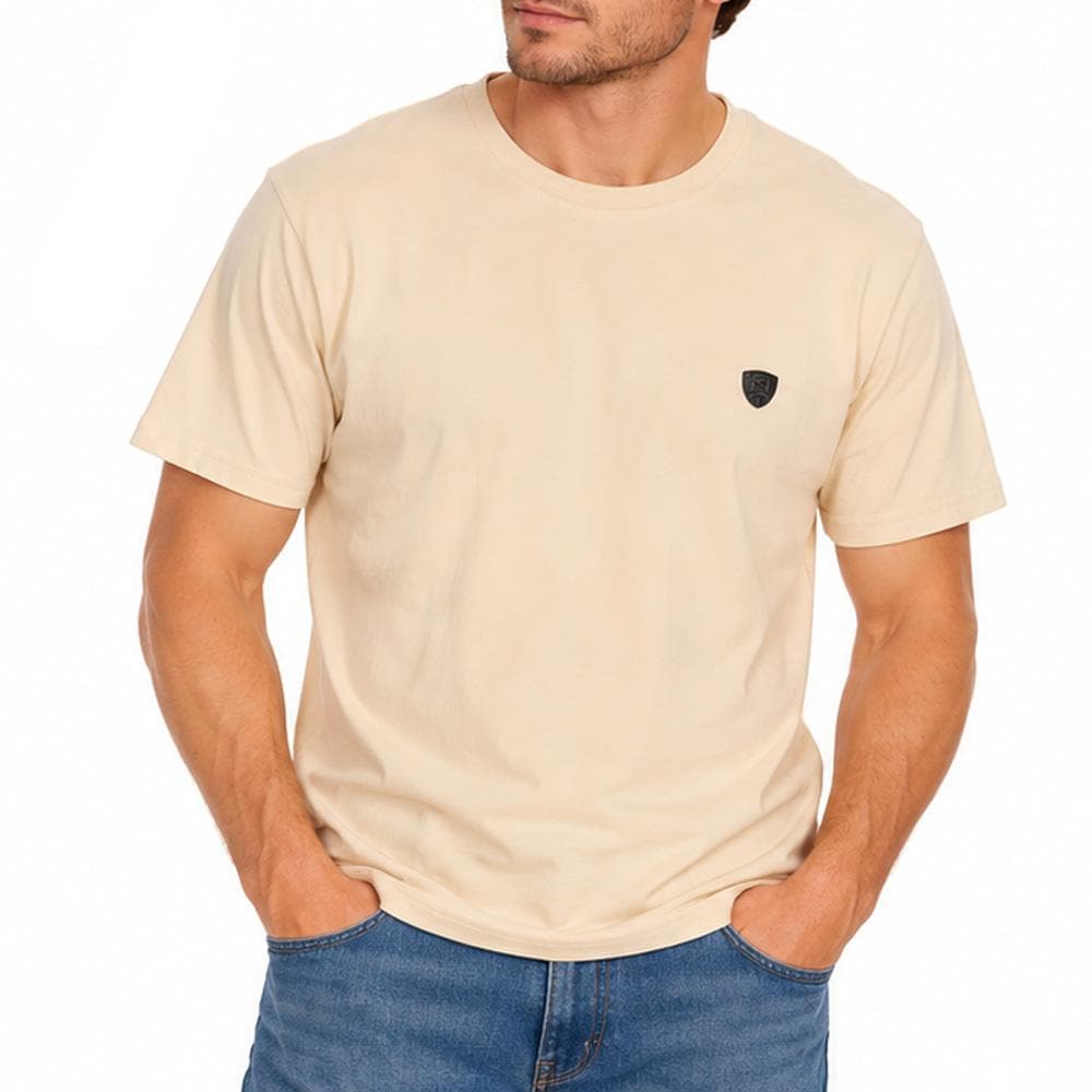 T-Shirt Beige Homme Redskins Sleeves 1