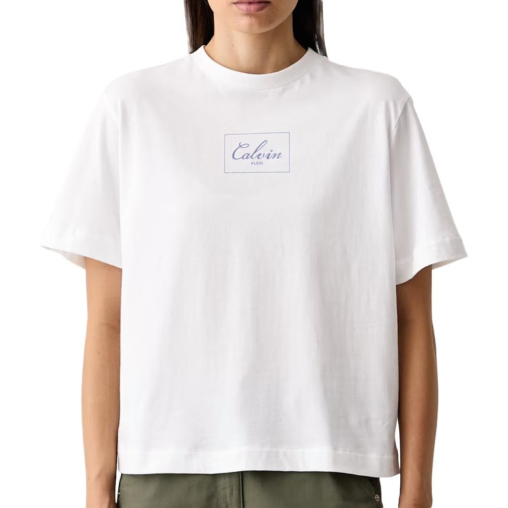 T-Shirt Blanc Femme Calvin Klein Jeans Boxy Bold 1