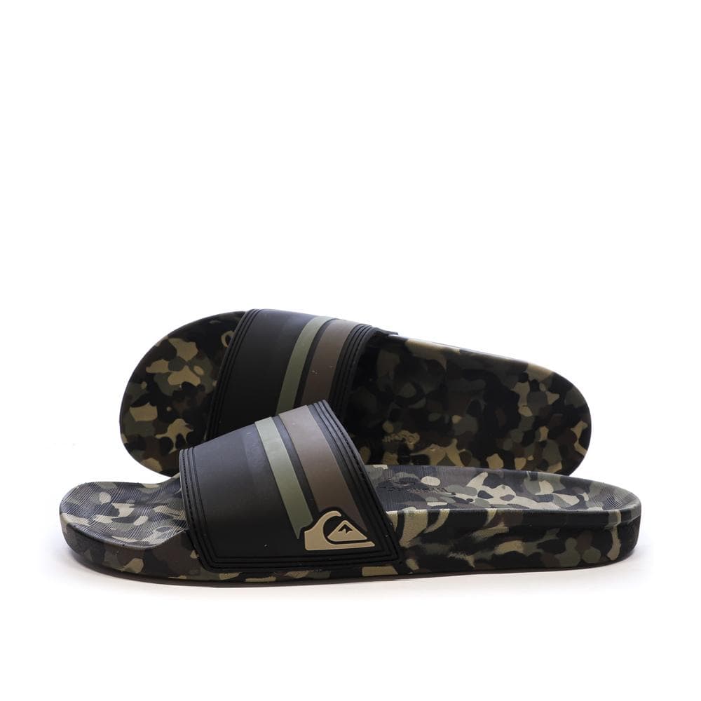 Claquettes Noires/Kaki Homme Quiksilver Rivi 1