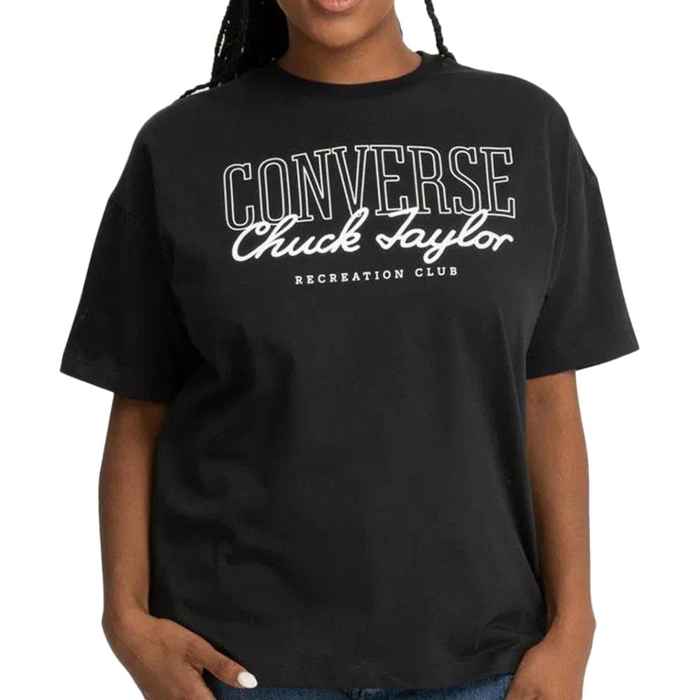 T-shirt Noir Femme Converse Oversized 1