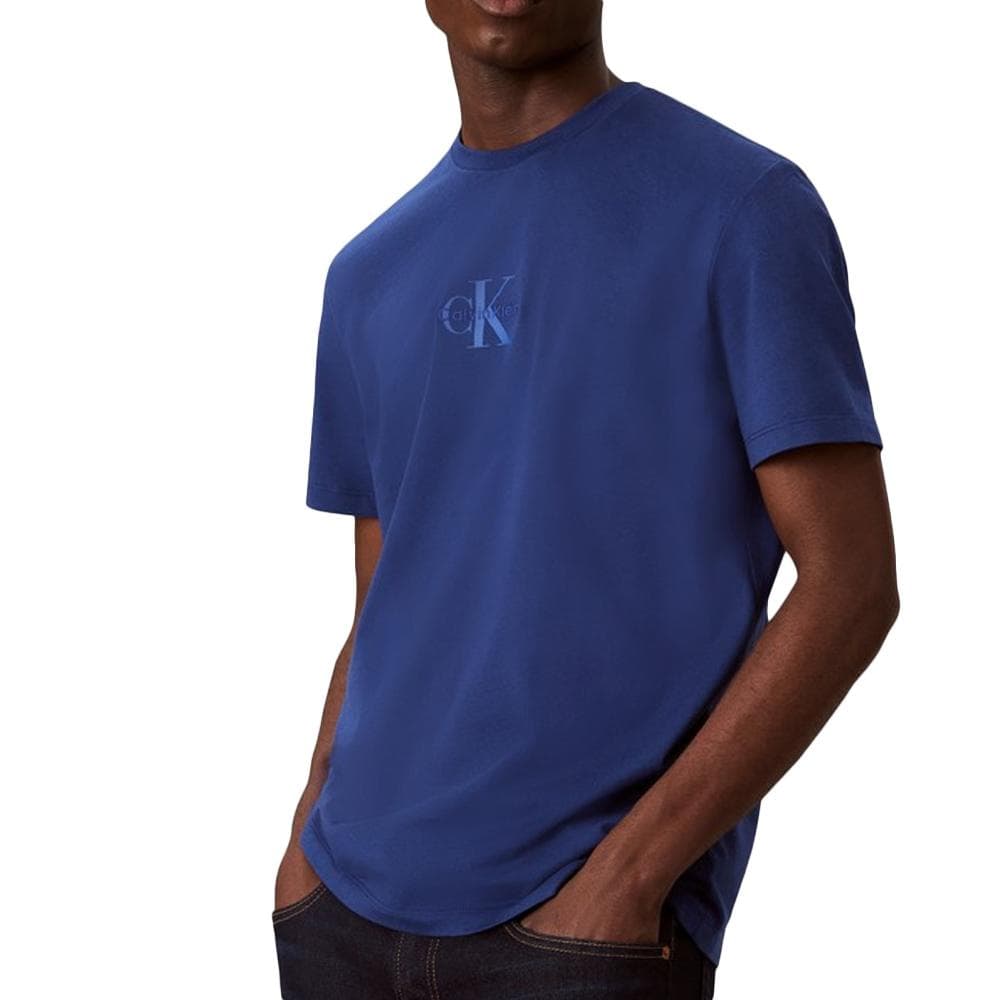 T-Shirt Bleu Homme Calvin Klein Jeans Microsss 1