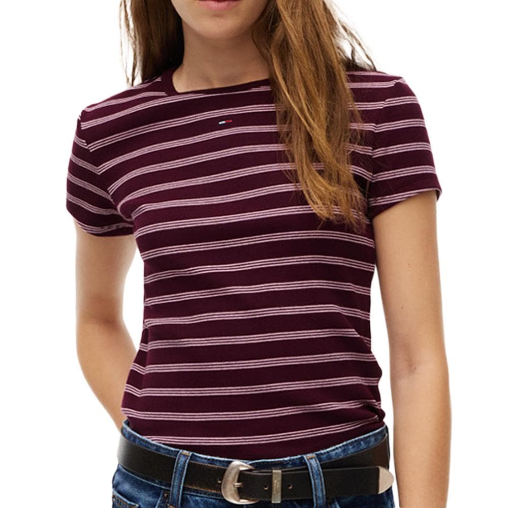 T-shirt Bordeaux/Rose Femme Tommy Hilfiger Slim 1