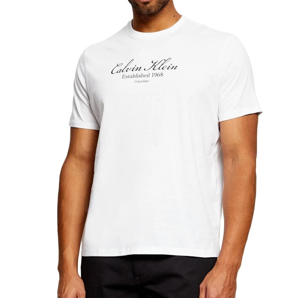 T-Shirt Blanc Homme Calvin Klein Jeans Script Cal 1