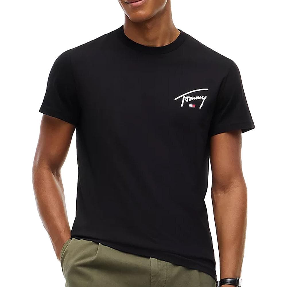 T-Shirt Noir Homme Tommy Hilfiger Signature C 1