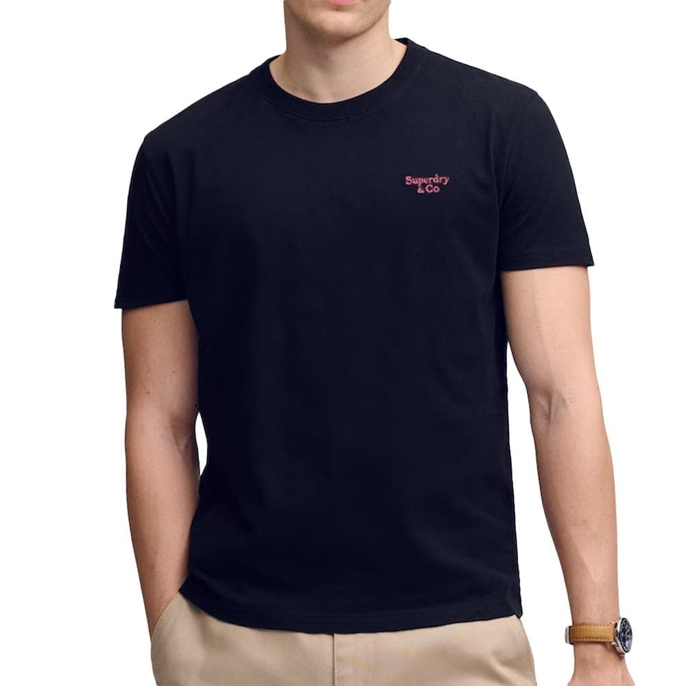 T-Shirt Marine/Rose Homme Superdry Essential Serif 1