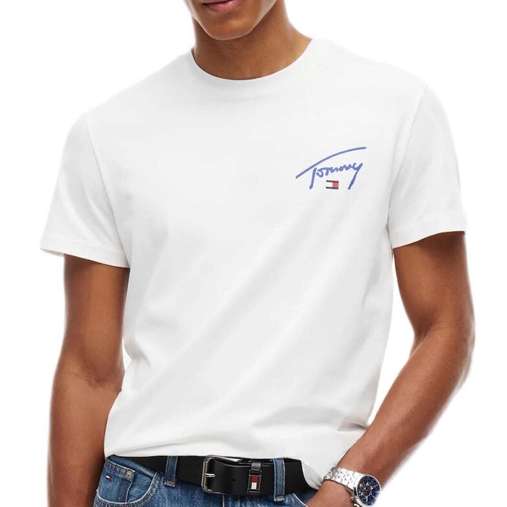 T-Shirt Blanc Homme Tommy Hilfiger Signature C 1