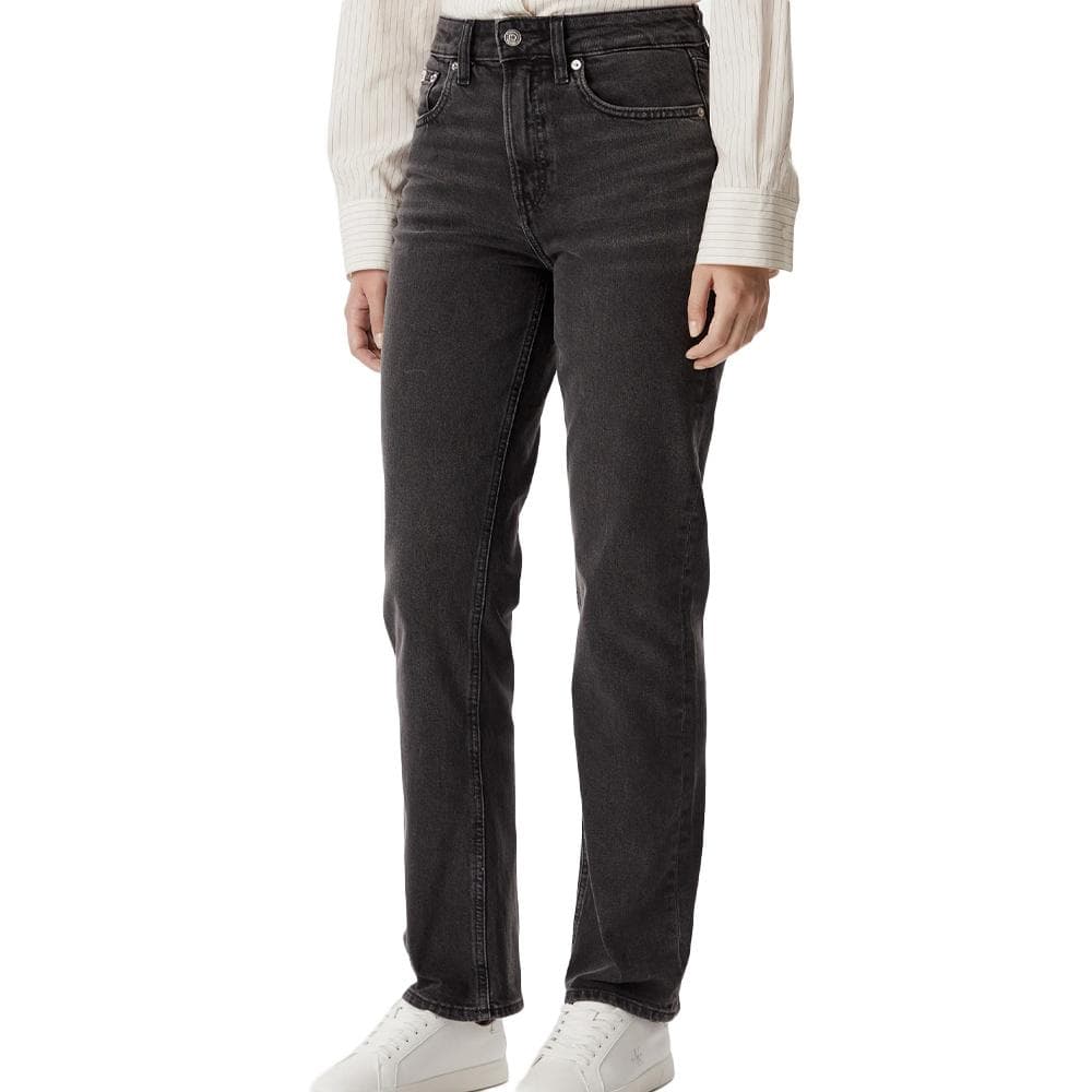 Jean Noir délavé Femme Calvin Klein Jeans Straight 1