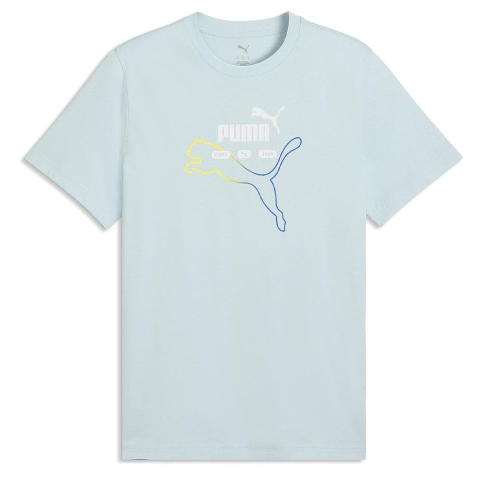 T-Shirt Bleu Clair Logo Graphique Homme PUMA Summer 1