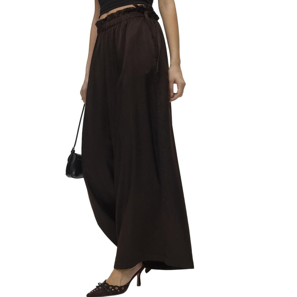 Pantalon fluide Marron Satiné Femme Vero Moda Charm 1