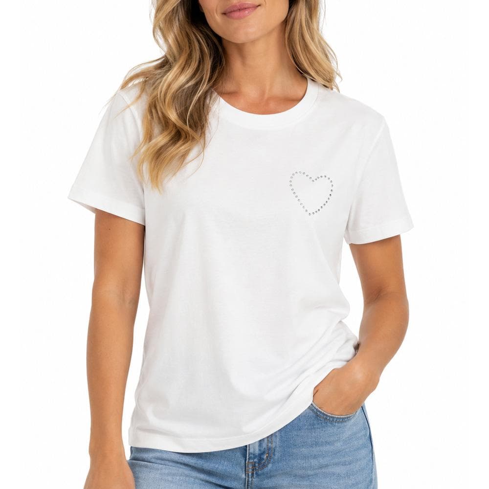 T-shirt Blanc à strass Femme Vero Moda Vmforie 1