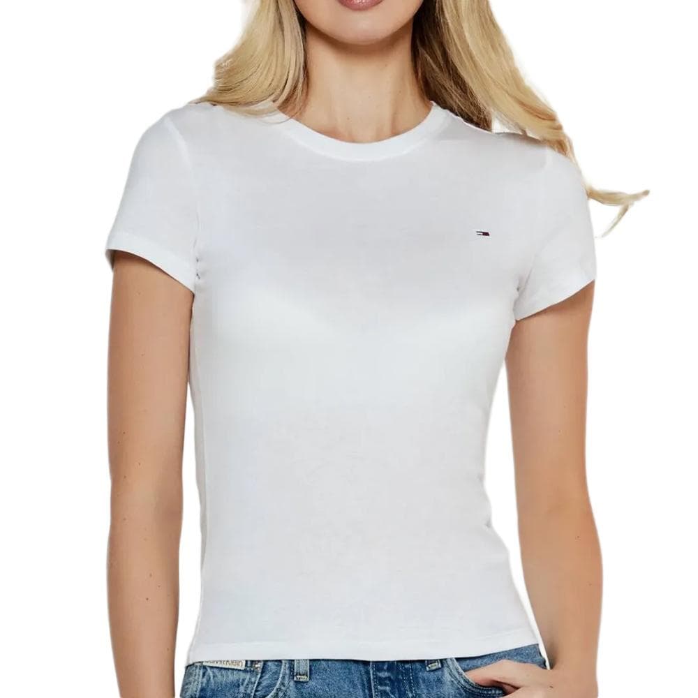 T-shirt Blanc Femme Tommy Hilfiger Tjw C 1