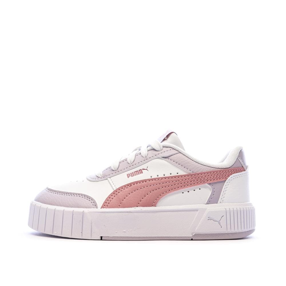 Basket Blanches/Mauves Fille Puma Carina Mia 1