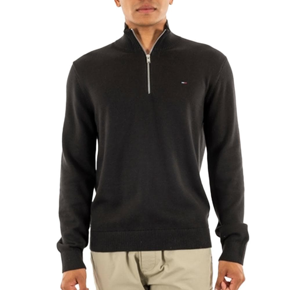 Pull 1/4 Zip Noir Homme Tommy Hilfiger Light 1
