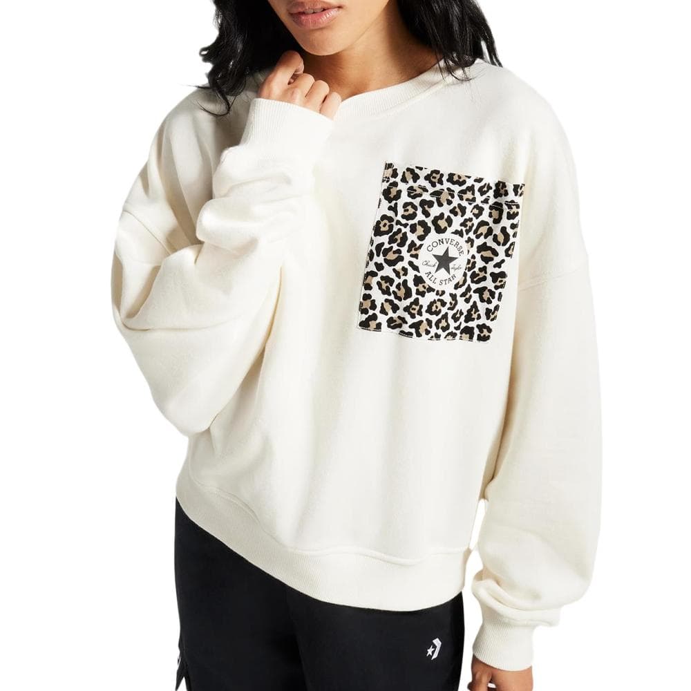 Sweat Beige Femme Converse Leopard 1
