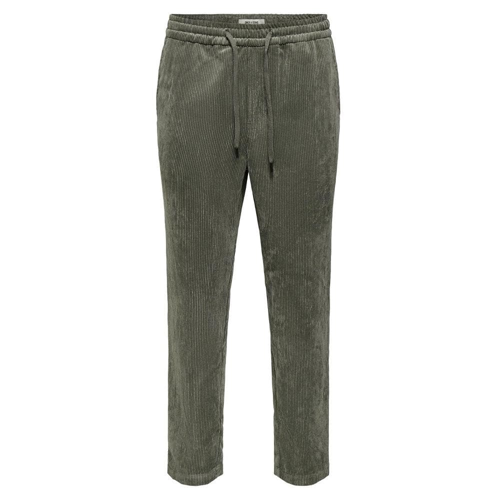 Pantalon en velours Kaki Homme Only & Sons Taper Corduroy 1
