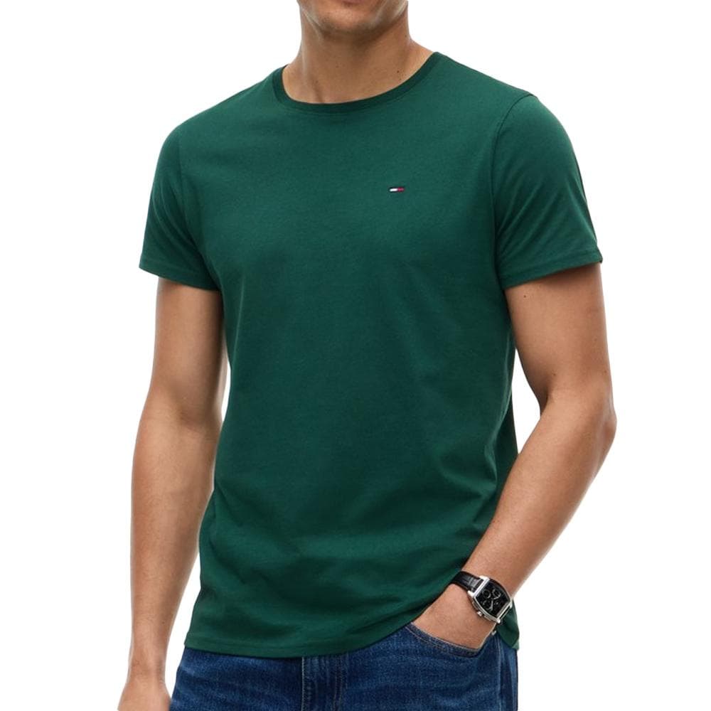 T-shirt Vert Foncé Homme Tommy Hilfiger Tjm Xslim Jersey 1