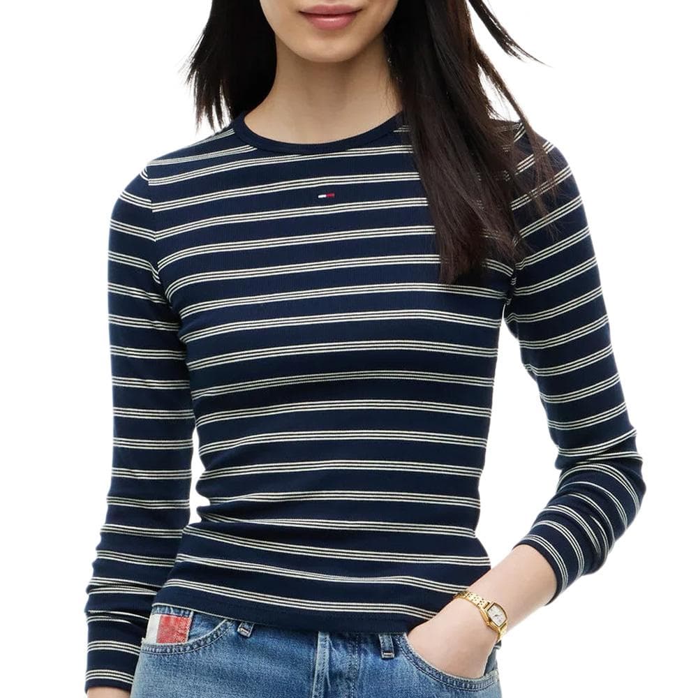 T-shirt Rayé Marine et écru Tommy Hilfiger Slim Essential 1
